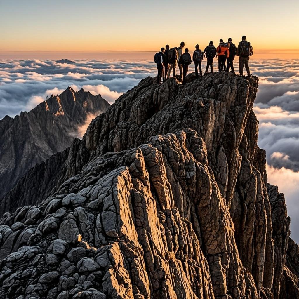 Hiking through alpine meadows