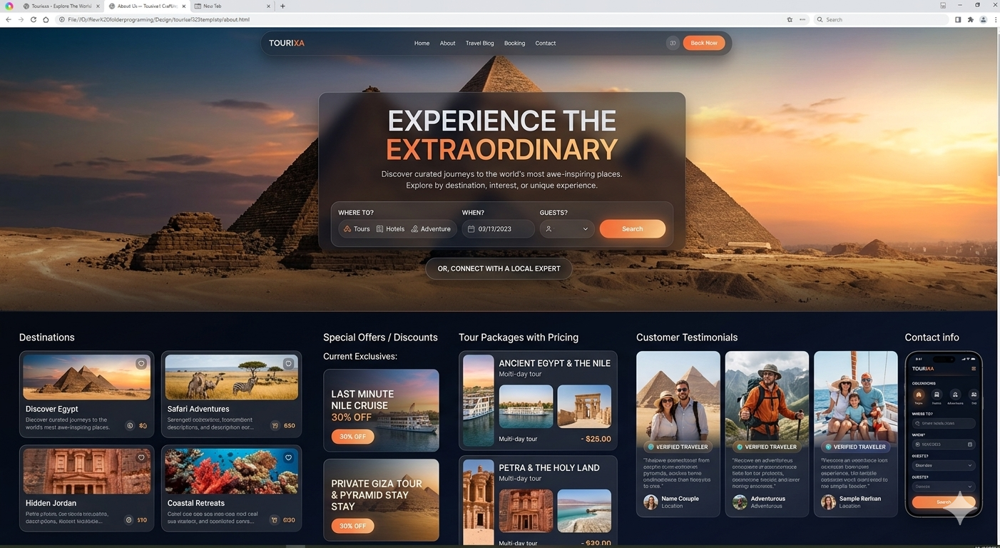 Destinations page preview